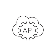 Api application icon in line style icon, style isolated on white background