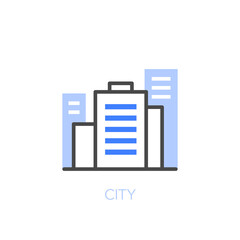 Simple visualised city symbol with city panorama. Easy to use for your website or presentation.