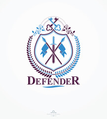 Heraldic coat of arms decorative emblem.