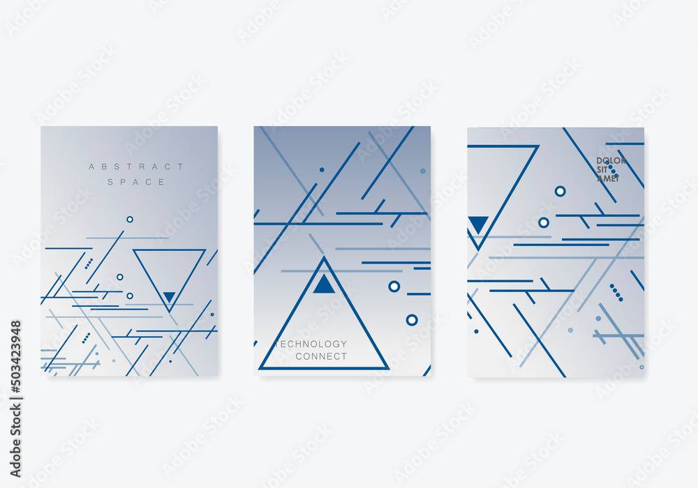 Poster Abstract geometric covers design. Minimal shapes composition. Vector futuristic lines patterns