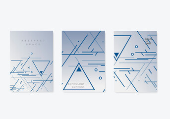 Abstract geometric covers design. Minimal shapes composition. Vector futuristic lines patterns