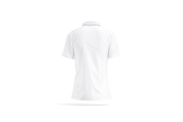 Blank white women polo shirt mockup, back view