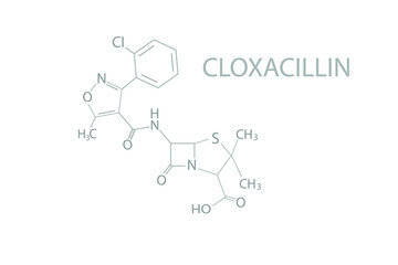 Cloxacillin molecular skeletal chemical formula.
