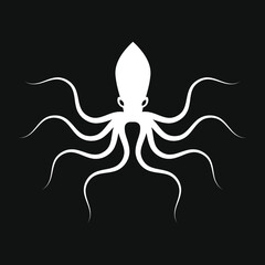 Mountain iconOctopus icon. Vector silhouette illustration image.
. Rock symbol. Vector illustration image.