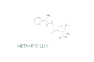 Metampicilin molecular skeletal chemical formula.