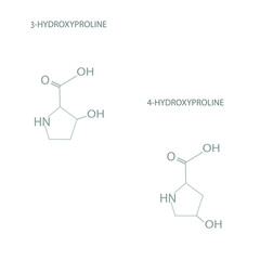 Hydroxyproline molecular skeletal chemical formula.