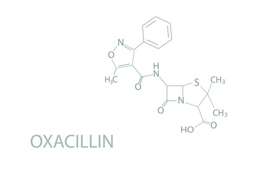Oxacillin molecular skeletal chemical formula.