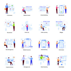 Trendy Flat Illustrations of Business Marketing 