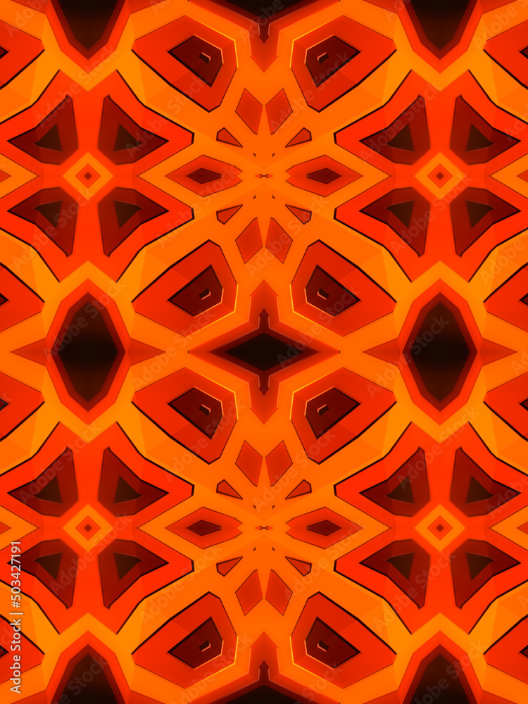 Aufkleber Contemporary multicolor abstract geometric background. Design element. 3d rendering digital illustration