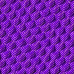 Orthographic projection of rectangles covered with violet striped texture. 3d rendering digital illustration