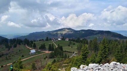 Top view from peak Crepoljsko towards peak Bukovik on mountain Ozren, Bosnia and Herzegovina