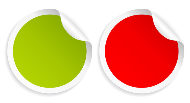 Green and red vector round sticker