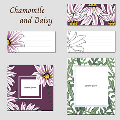 Set of floral templates, business cards, posters, banners and covers.