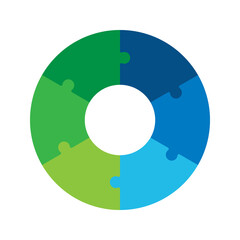 Six step modern infographic diagram