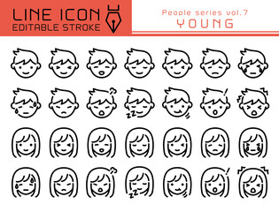 ラインアイコン　人物シリーズvol.7　若者