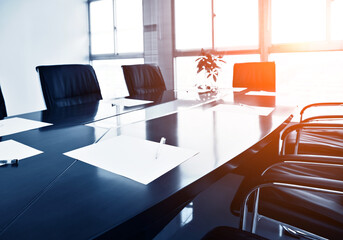 White paper with pen in the meeting room