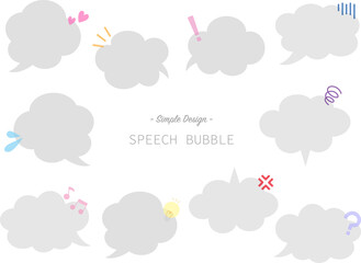 シンプルな感情吹き出しフレームセット