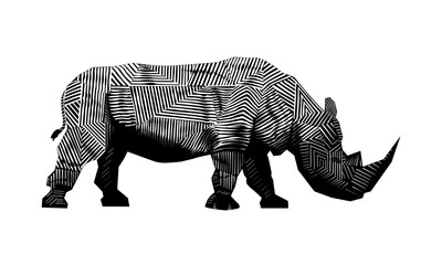 Fototapeta premium rhino vector illustration, Africa animal 