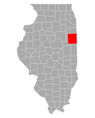 Karte von Iroquois in Illinois