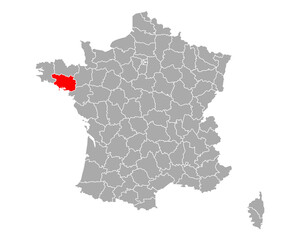Karte von Morbihan in Frankreich - 503435992