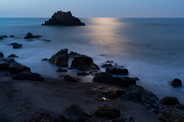 月夜の赤羽根海岸　愛知県