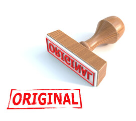 Original rubber stamp 3d rendering