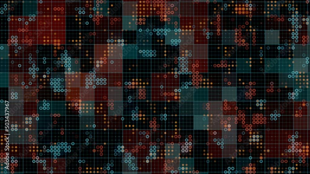 Poster Abstract halftone dot pattern for motion graphic design 3d render loop animation