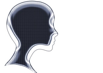 芸術的な女性の横顔のシルエットイラスト