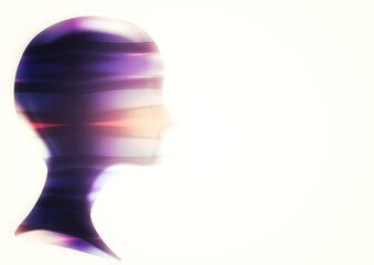 芸術的な女性の横顔のシルエットイラスト