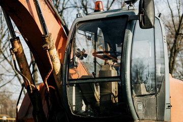 Cab of an excavator