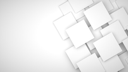 Fototapeta na wymiar White geometric background of overlapping squares. Ideal for card. 3D illustration.