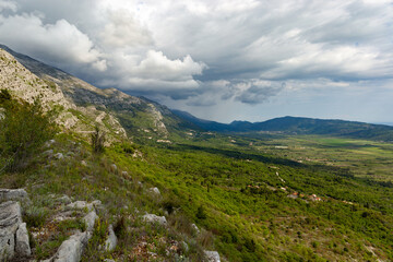 Naklejka na ściany i meble Mountains valley in Konavle region near Dubrovnik.