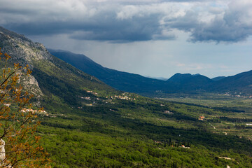 Mountains valley in Konavle region near Dubrovnik.