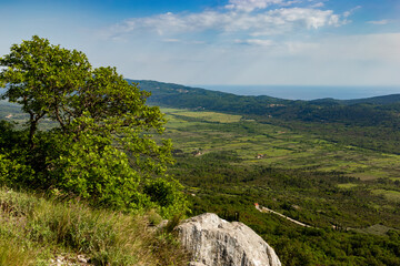 Valley in Croatian mountains. Adriatic coast.