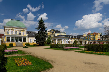 Springtime in the center of famous Czech spa town Frantiskovy Lazne (Franzensbad) - Czech Republic, Europe