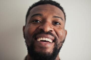 portrait of a  laughing man