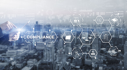 Compliance Regulation Business Technology Concept. Risk control and management system