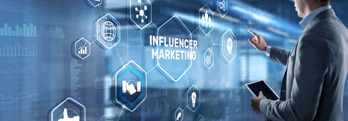Influencer marketing concept. Business Internet concept