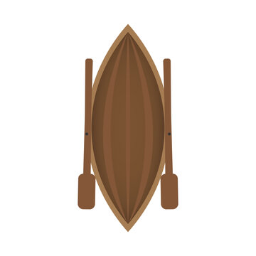 recommend clip art: wooden boat top view vector illustration isolated on white background