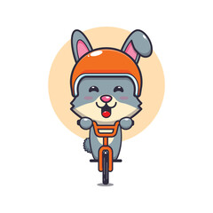 cute rabbit mascot cartoon character ride on bicycle