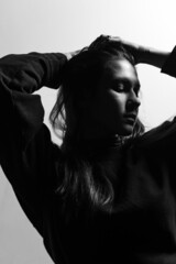 Sexual female black and white model portraits