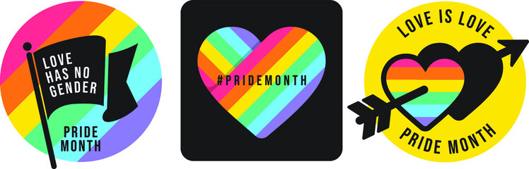 Pride month celebrates icon signage vector