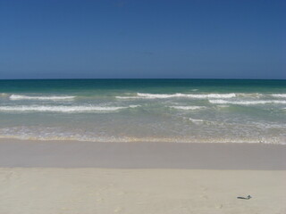 Beautiful emerald ocean at the Waimanalo beach in Oahu island Hawaiian state, year 2011 summer