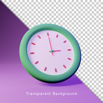 3D Clock icon 03.00 AM Transparent Background