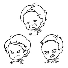 Soccer (football) players illustration set -vector-