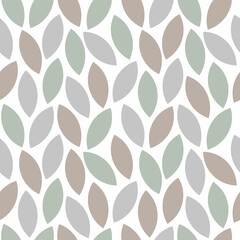 Leaves seamless background. Vector repeated pattern. Graphic leaf silhouette illustration. Minimal floral wallpaper. Botanical geometric texture backdrop. Template for print, design, banner or card.
