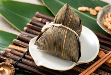 Zongzi. Rice dumpling for Duanwu Dragon Boat Festival food.