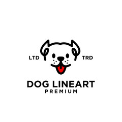 simple Dog head line art vector logo design isolated white background