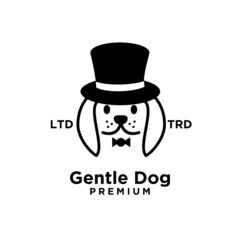 Gentle Dog head logo design isolated white background