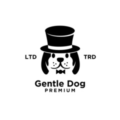 Gentle Dog head logo design isolated white background